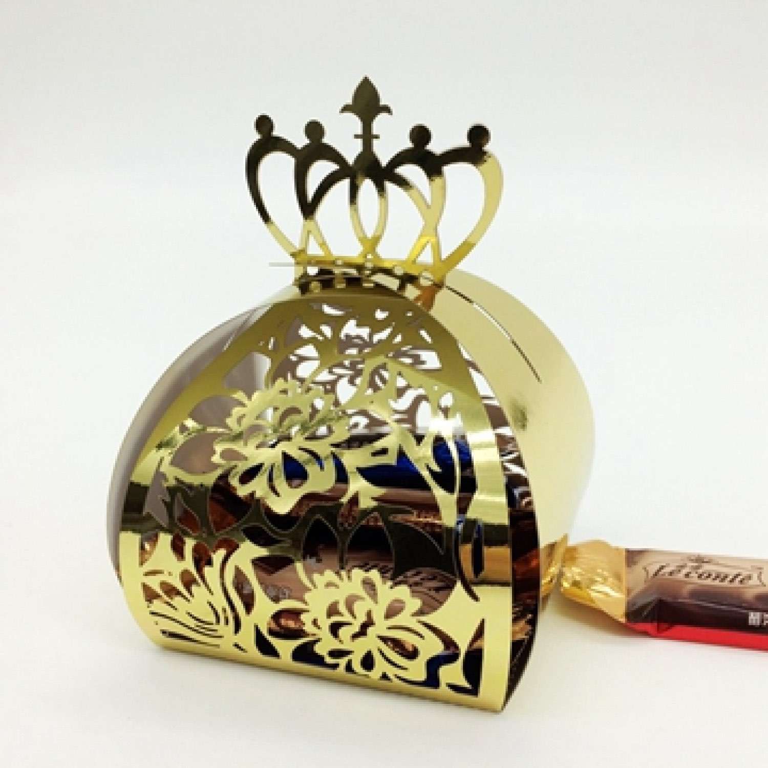 Candy Box Laser Cut Paper Crown Pattern Beautiful Box Customized